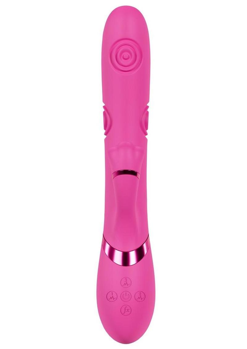 Vive Fiore Silicone Rechargeable Triple Motor G-Spot Air Wave Rabbit Vibration - Pink