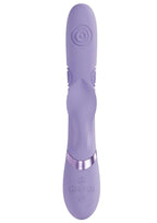 Vive Fronda Silicone Rechargeable Triple Motor G-Spot Vibrating and Tapping Leaf Clit Stimulator - Lavender