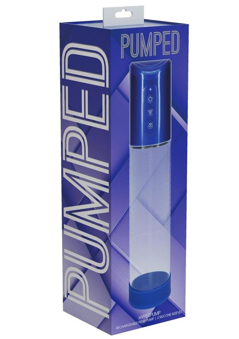 Pumped HyperPump 3 Function Automatic Rechargeable Penis Pump - Metallic Blue