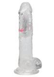 RealRock Rechargeable Dildo with Balls and Remote Control 8in - Clear
