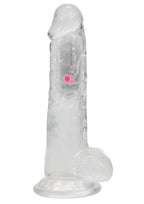 RealRock Rechargeable Dildo with Balls and Remote Control 8in - Clear