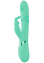 Vive Mimi 10 Function Silicone Rechargeable Triple Motor G-Spot Vibrating and Tapping Rabbit - Green
