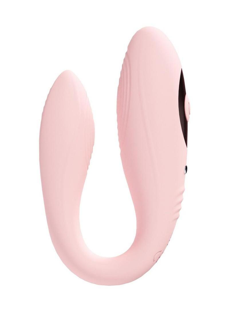 Loveline Charme Dual Motor Silicone Rechargeable Vibrator with Remote Control - Pink
