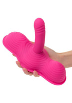 Triple Rider Remote Control Ecstasy Rumbler Rechargeable Silicone Vibrator - Pink