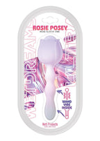 Wet Dreams Rosie Posey Silicone Rechargeable Rose Shaped Vibrating Wand - Lilac