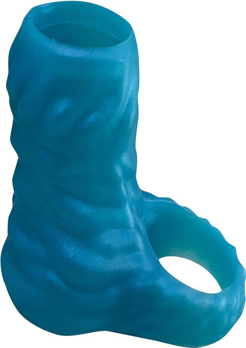 Monster Romance Riptilian Silicone Cock Sleeve - Blue