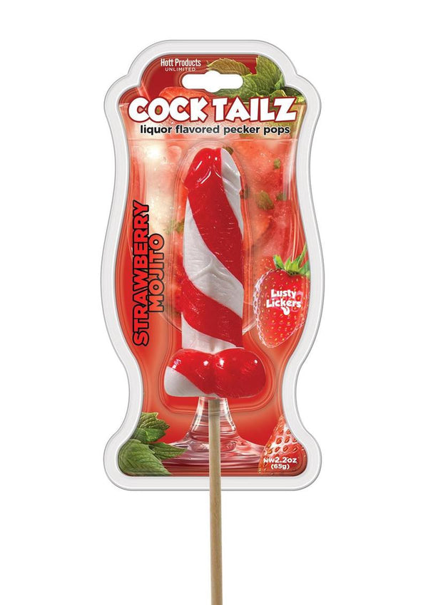 Cocktailz Liquor Flavored Pecker Pops - Strawberry Mojito