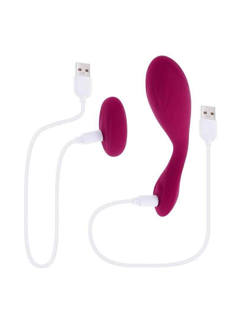 Cherry Pose Rechargeable Silicone Posable Vibrator with Remote - Red