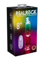 RealRock Rechargeable Dildo with Remote Control 8in - Clear
