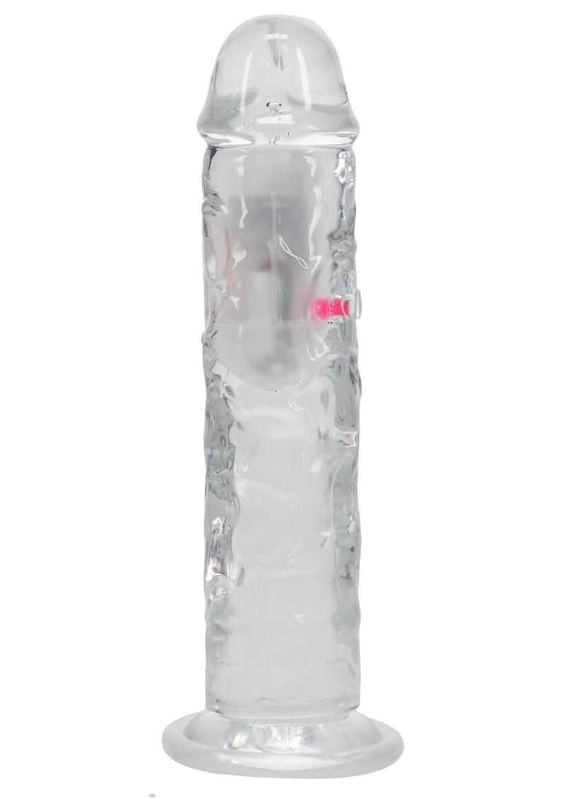 RealRock Rechargeable Dildo with Remote Control 8in - Clear