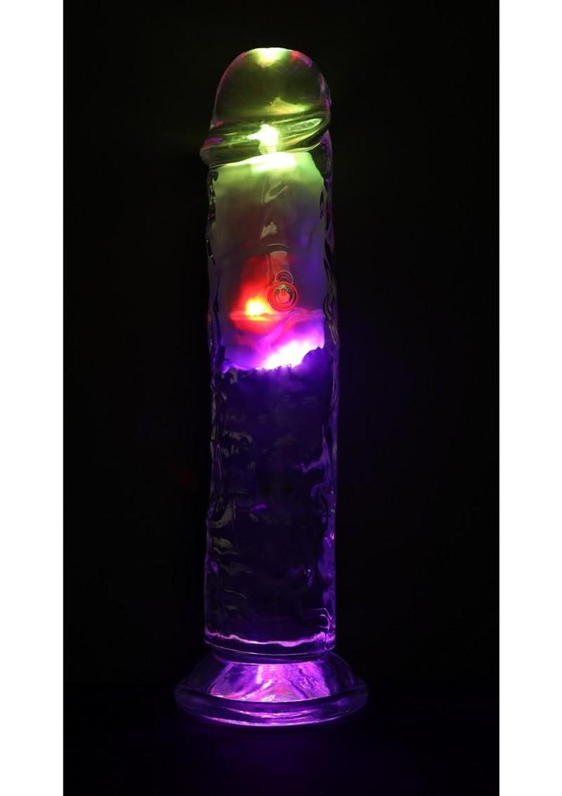 RealRock Rechargeable Dildo with Remote Control 8in - Clear