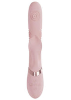 Vive Fronda Rechargeable Silicone Triple Motor G-Spot VIbrating and Tapping Leaf Clit Stimulator - Pink