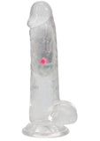 RealRock Rechargeable Dildo with Balls and Remote Control 7in - Clear