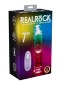 RealRock Rechargeable Dildo with Remote Control 7in - Clear
