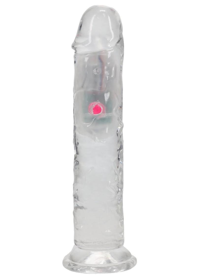 RealRock Rechargeable Dildo with Remote Control 7in - Clear