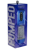 Pumped Vortex Multi Function Suction Rotating Thrusting Rechargeable Masturbator - Metallic Blue