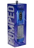 Pumped Vortex Multi Function Suction Rotating Thrusting Rechargeable Masturbator - Metallic Blue