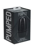 Pumped Vibrobator Pressure Suction 9 Function Vibrating Rechargeable Masturbator - Gun Metal