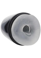 Pumped Vibrobator Pressure Suction 9 Function Vibrating Rechargeable Masturbator - Gun Metal