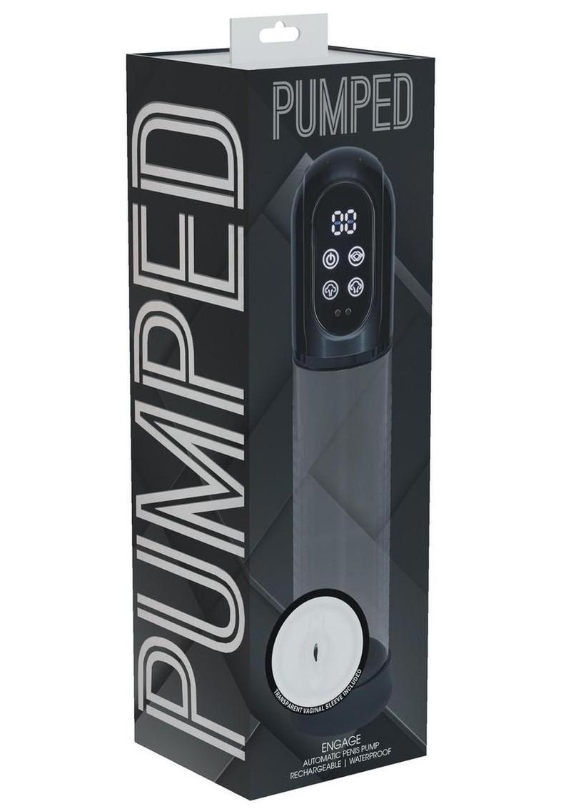 Pumped Engage 6 Function Automatic Rechargeable Penis Pump - Gun Metal