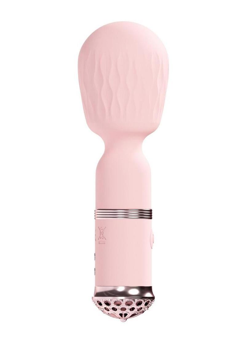 Loveline Velour 10 function Rechargeable Silicone MIni-Wand - Pink