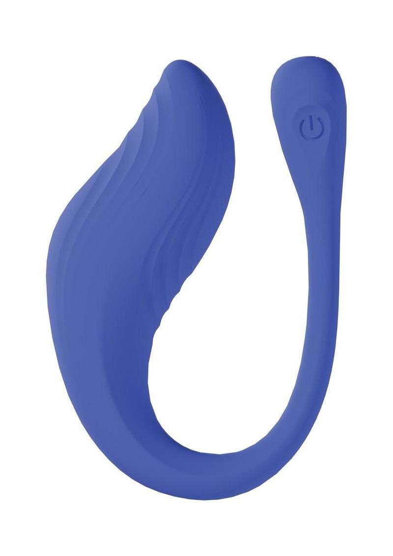Loveline Velvet G-Spot 10 Function Rechargeable Silicone Vibrator with Remote Control - Blue