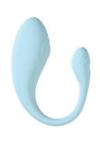 Loveline Wave C-shape 10 Function Rechargeable Silicone Vibrator with Remote Control - Blue