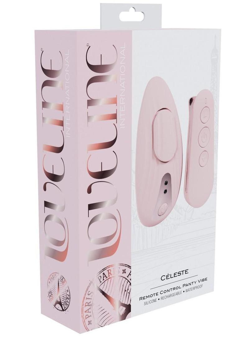 Loveline Celeste Rechargeable Silicone Panty Vibe with Remote - Pink