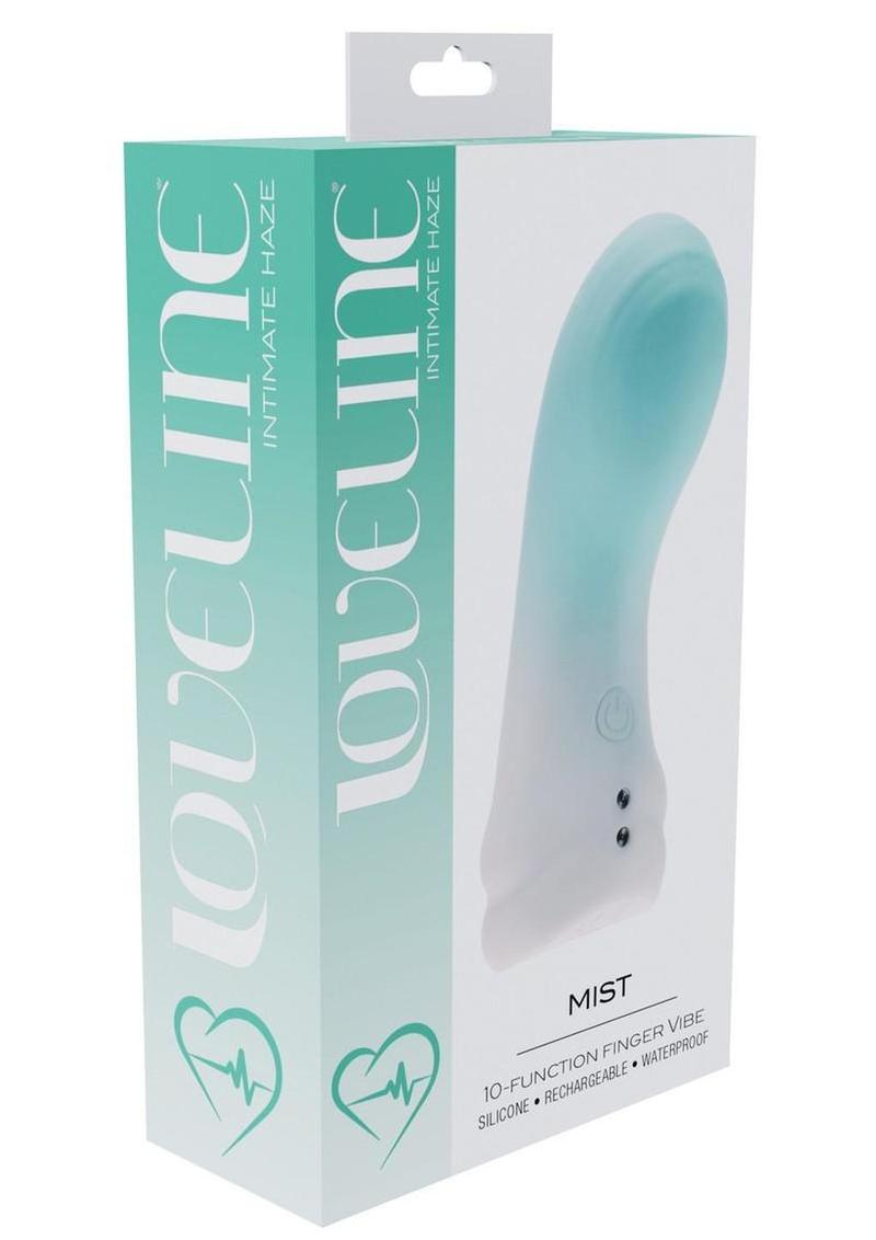 Loveline Mist 10 Function Rechargeable Silicone Finger Vibrator - Green