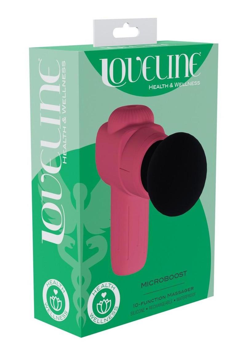 Loveline MicroBoost 10 Function Vibrating Rechargeable Silicone Massager- Pink
