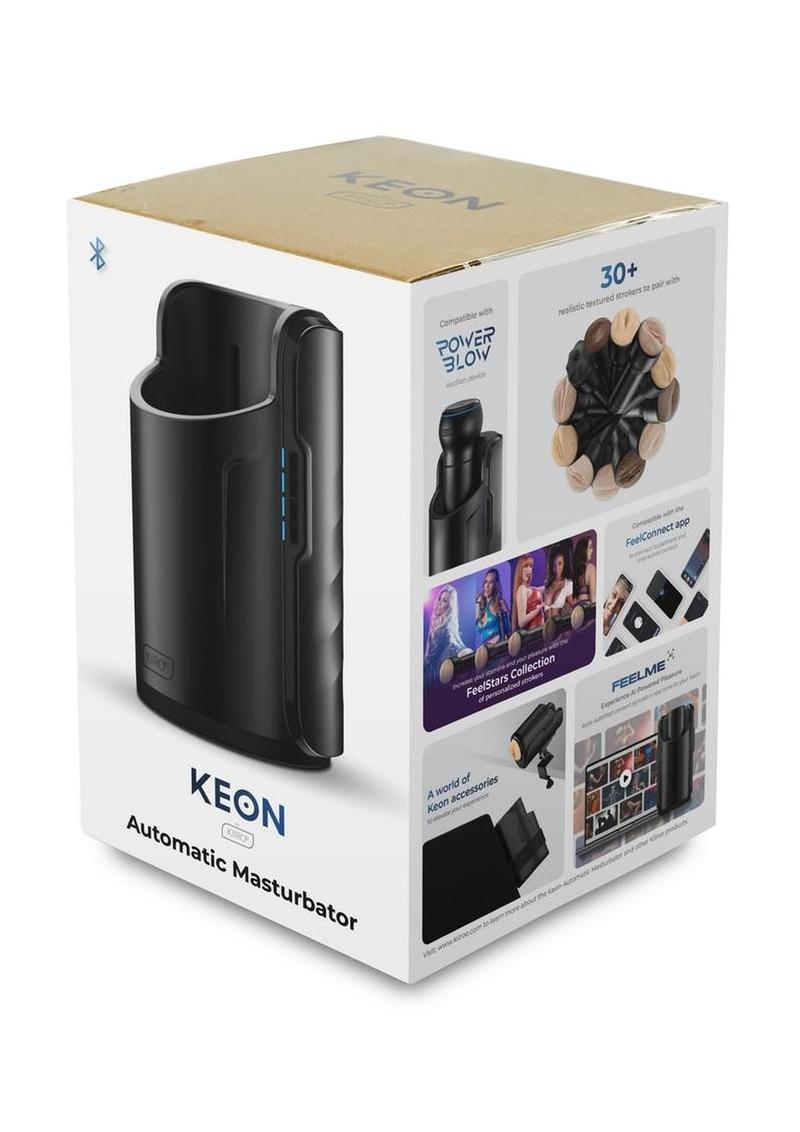 Keon Automatic Rechargeable Masturbator - Stroker Not Included - Black