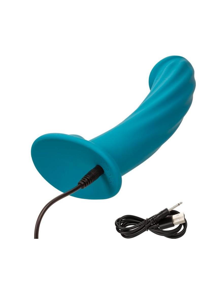 G-Ride Long Haul Rechargeable Silicone Vibrating Dildo - Blue
