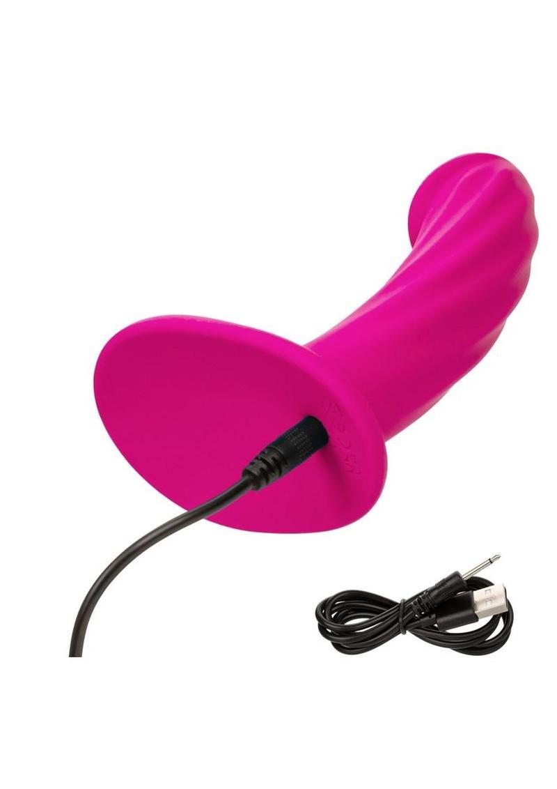 G-Ride Easy Ride Rechargeable Silicone Vibrating Dildo - Pink