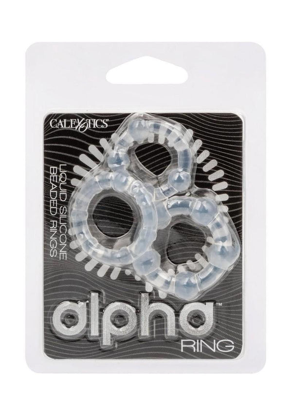 Alpha Liquid Silicone Beaded Rings Set - Clear