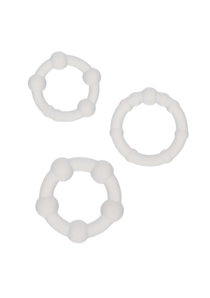 Alpha Liquid Silicone Beaded Rings Set - Clear