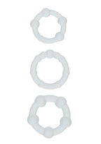 Alpha Liquid Silicone Beaded Rings Set - Clear