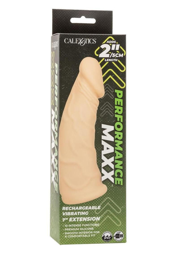 Performance Maxx Rechargeable Silicone Vibrating Extension 7in - Vanilla
