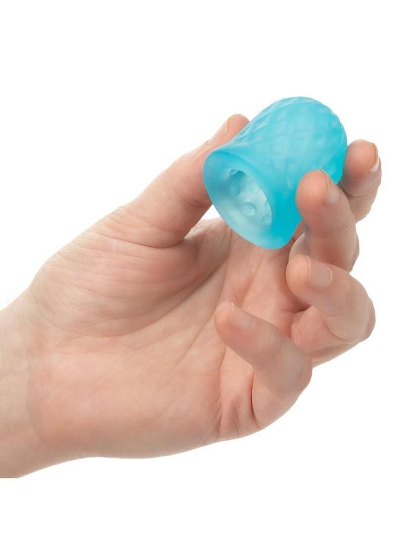 Pop Sock Tickler Reversible Textured Stroker - Blue