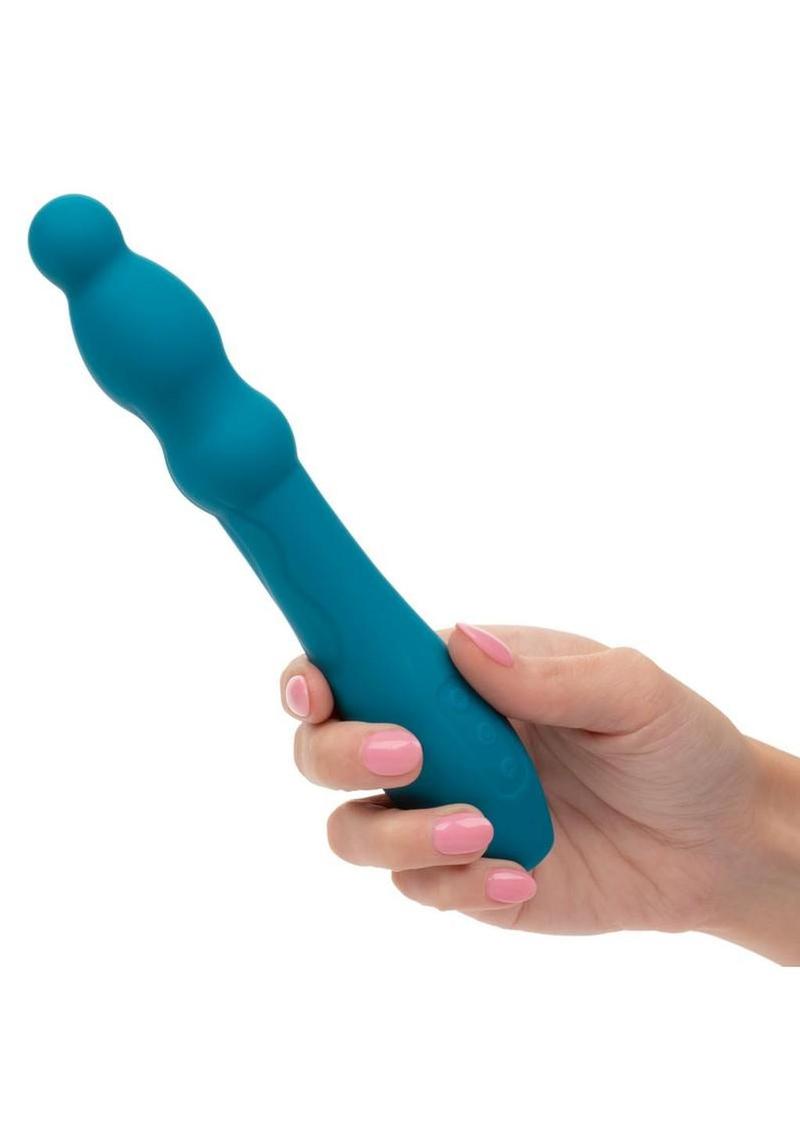 Turbo Glide Ripple Rechargeable Silicone Massager - Blue