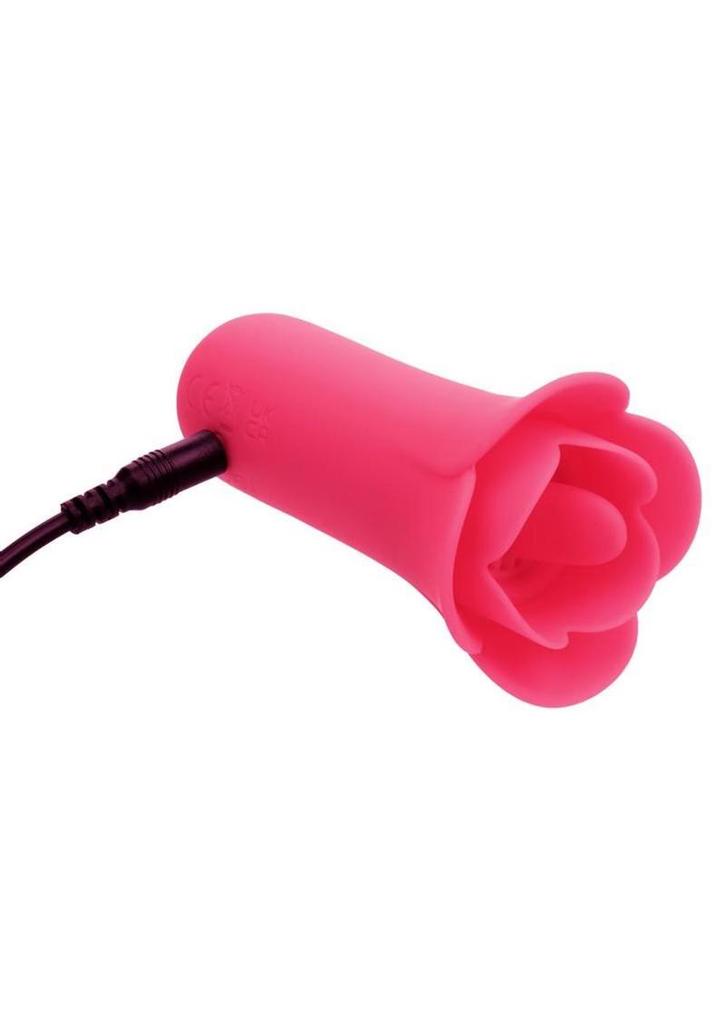 Naughty Bits Lily Licker Mini Flower Flicker Rechargeable Silicone Vibrator - Pink