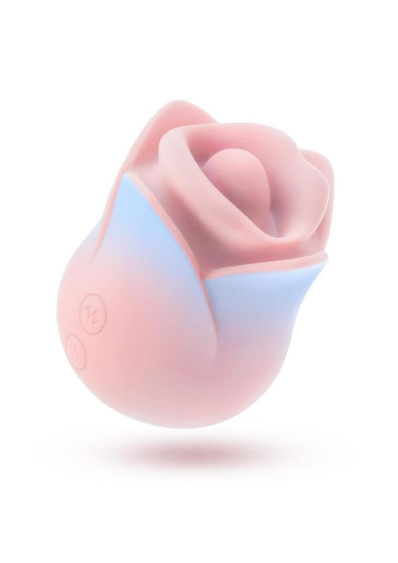 Blush Collection Kissing Rose Rechargeable Silicone Clitoral Stimulator - Pink
