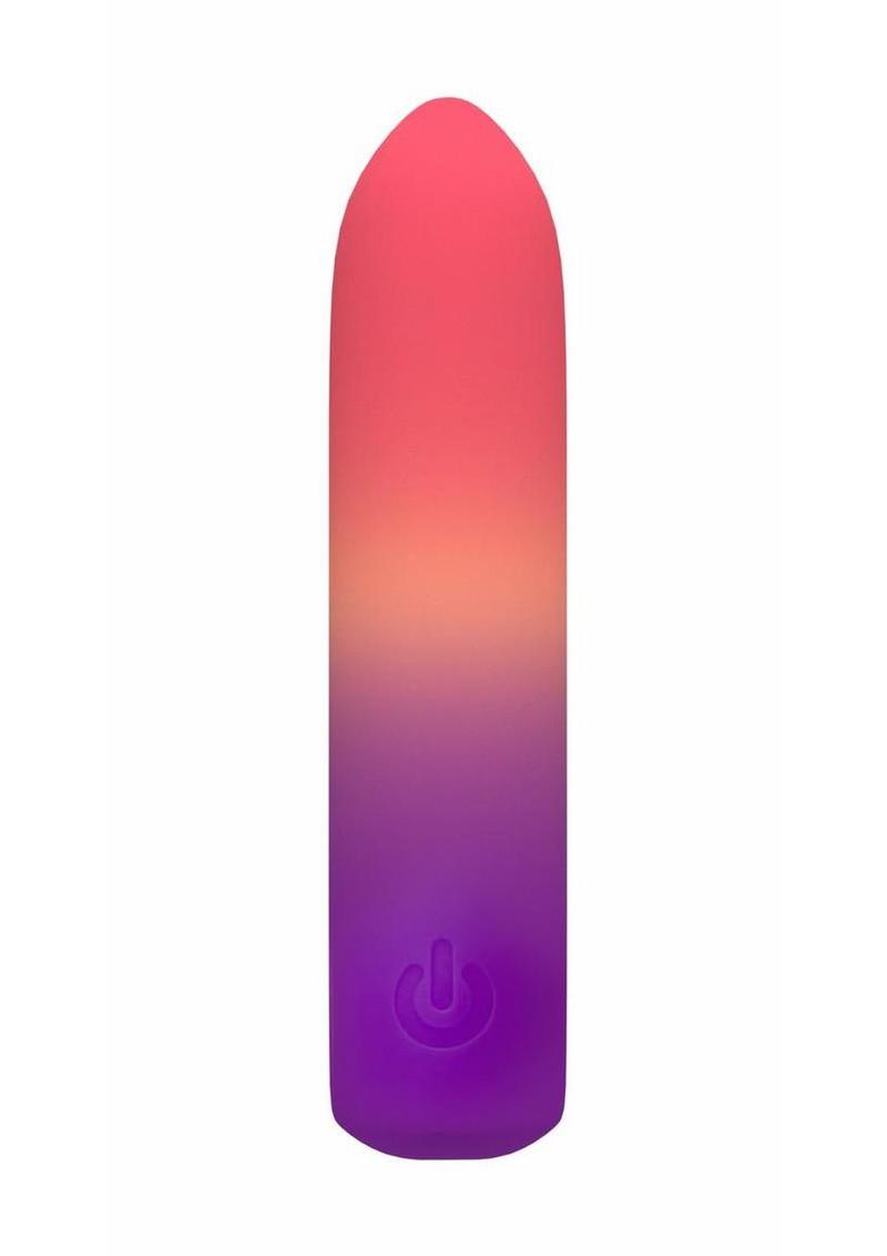 Play With Me Cotton Candy Rechargeable Silicone Bullet - Multicolor