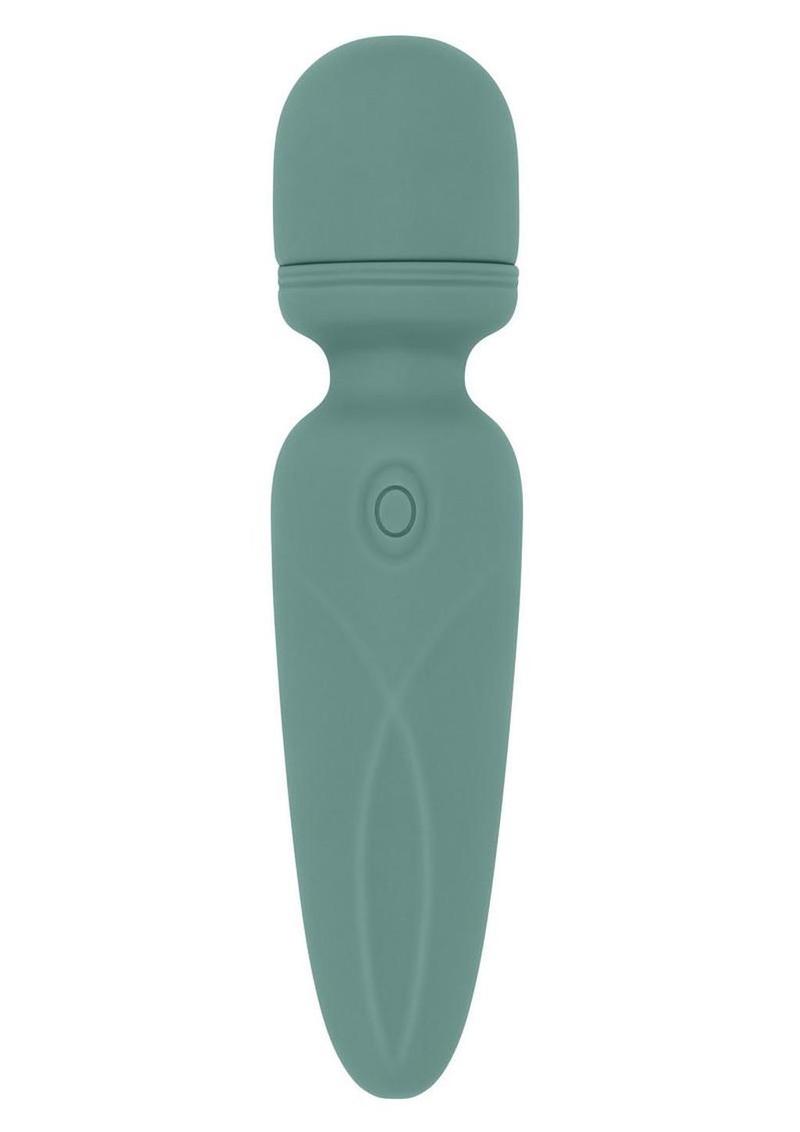 Rumble Wand Rechargeable Silicone Vibrator - Green