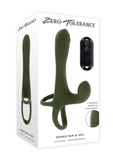 Zero Tolerance Strap, Tap & Go Rechargeable Silicone Strapless Strap-On - Green