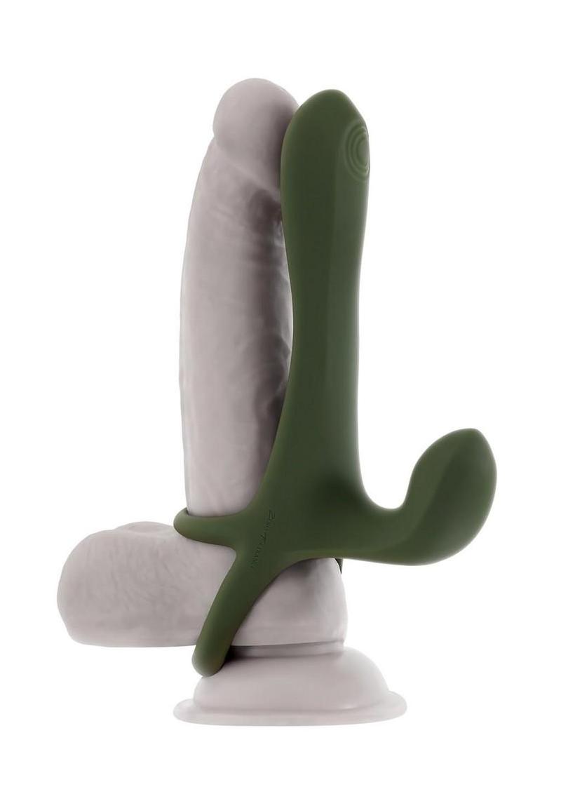 Zero Tolerance Strap, Tap & Go Rechargeable Silicone Strapless Strap-On - Green