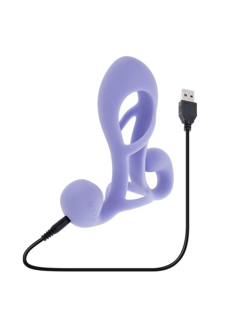 Playboy Fantasy Cage Rechargeable Silicone Penis Extension - Purple