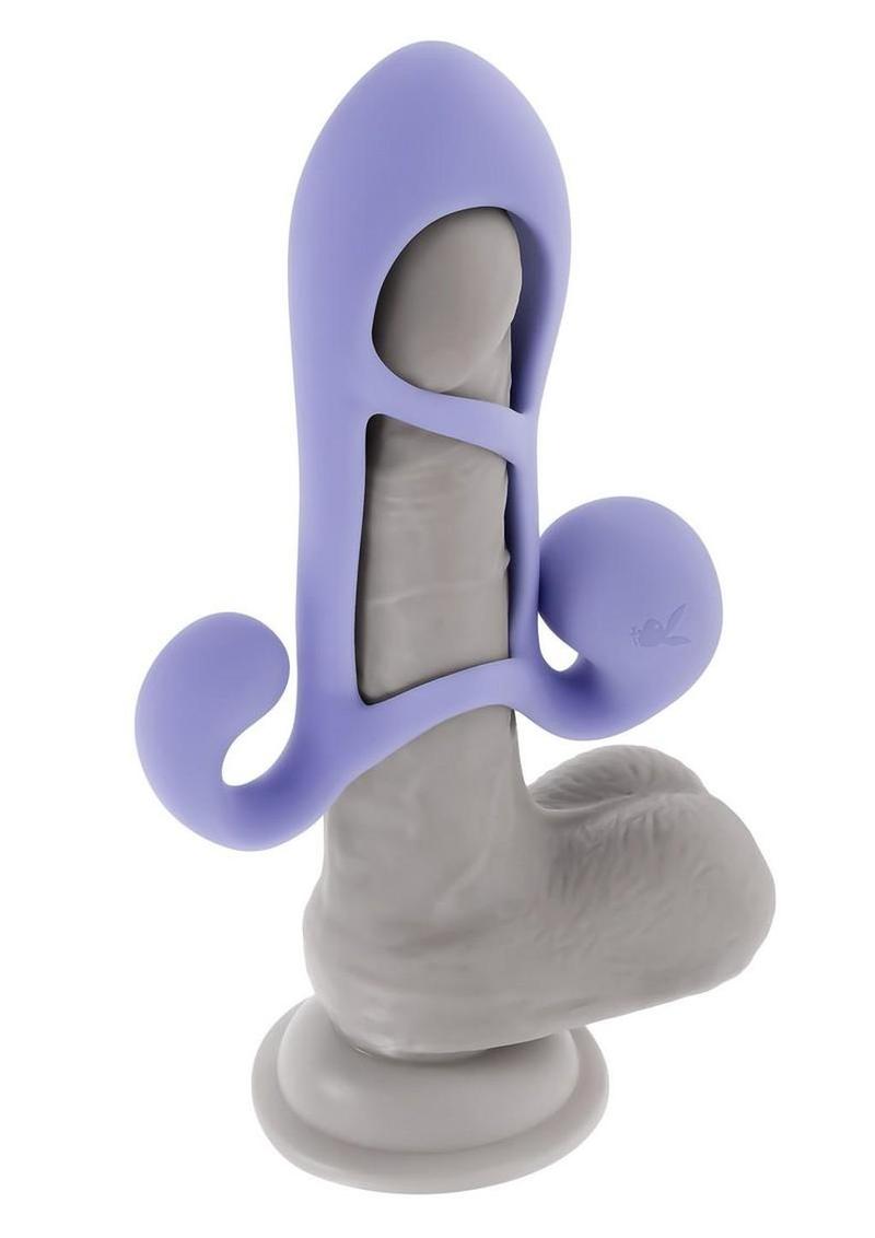 Playboy Fantasy Cage Rechargeable Silicone Penis Extension - Purple