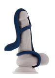 Zero Tolerance Big Time Rechargeable Silicone Vibrating Penis Extension - Blue