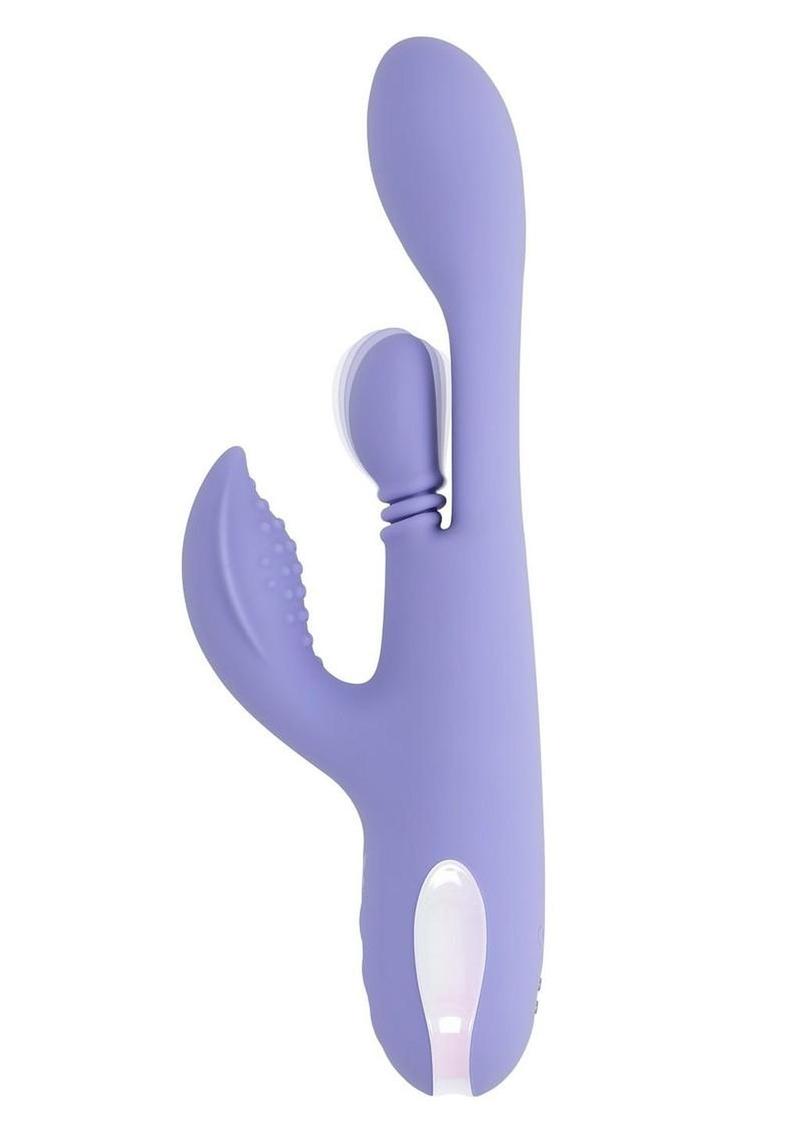 Playboy Nubbin Rubbin Rechargeable Silicone Triple Stimulation 3 Motor Vibrator with Clitoral Stimulator - Purple