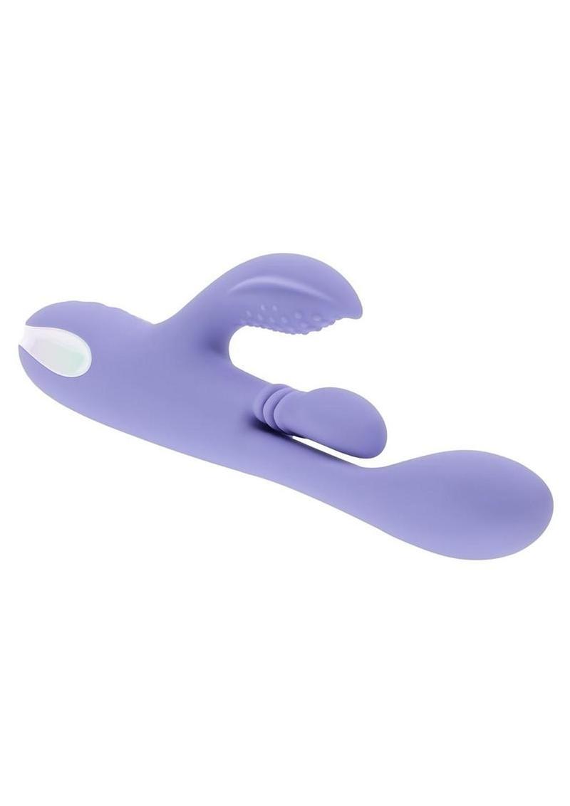 Playboy Nubbin Rubbin Rechargeable Silicone Triple Stimulation 3 Motor Vibrator with Clitoral Stimulator - Purple